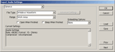 Export audio settings (click to enlarge)